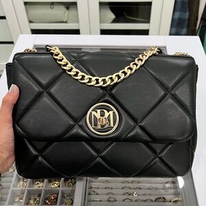 Badgley Mischka Black Quilted Crossbody Bag